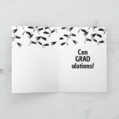 機上卒業の帽子と虹 カード (内部)