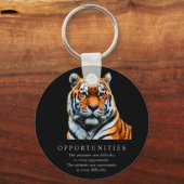 機会やる気を起こさせることわざ引用文Tiger キーホルダー (正面)