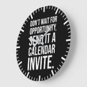 機会を待たないおもしろい- やる気を起こさせる ラージ壁時計 (傾斜)