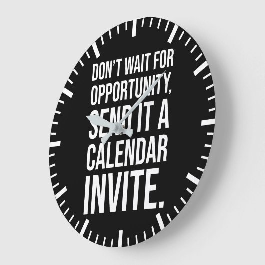 機会を待たないおもしろい- やる気を起こさせる ラージ壁時計 (傾斜)