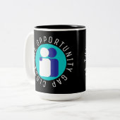 機会ギャップ教育改革を終わらせる ツートーンマグカップ (正面左)