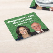 機会経済 ハリス ワルツ 2024 スクエアペーパーコースター (アングル)