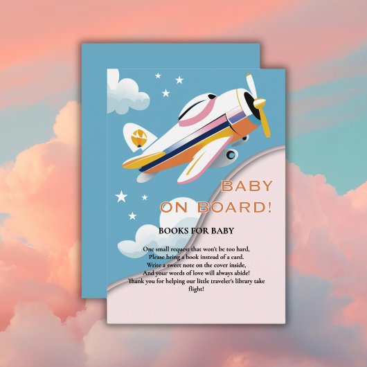 機内ベビー航空モダン機ベビーシャワー エンクロージャーカード