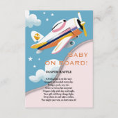 機内ベビー航空モダン機ベビーシャワー エンクロージャーカード (正面)