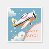 機内ベビー航空モダン機ベビーシャワー スタンダードカクテルナプキン (正面)