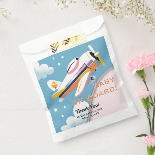 機内ベビー航空モダン機ベビーシャワー フェイバーバッグ (封をした状態)