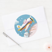 機内ベビー航空モダン機ベビーシャワー ラウンドシール (封筒)