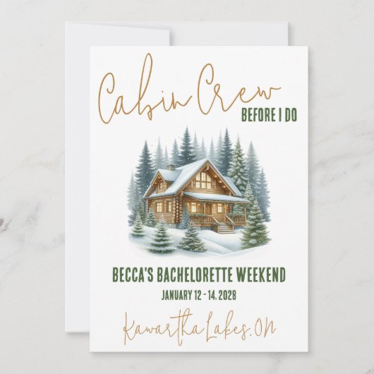 機内乗務員が先に「I DO!」をやっちゃうぞ！週末ハネムーン前パーティ 招待状 (正面)