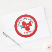 機内好意ステッカー(男の子の誕生日パーティー) ラウンドシール (封筒)