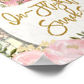 機内食 トラベル マップ フローラル ブライズ シャワー ポスター (角)