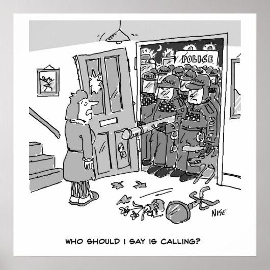 機動隊が物件を襲撃 – 警おもしろい察テーマ ポスター (正面)