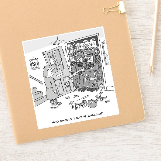 機動隊が物件を襲撃 – 警おもしろい察 シール (ノートブック)