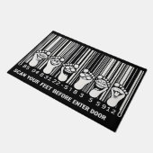 機器シンボルおもしろいバーコードのフォーマットを楽しめる ドアマット (アングル)