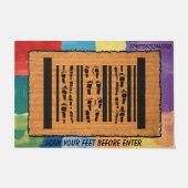 機器シンボルバーコードバーおもしろいコード ドアマット (正面)