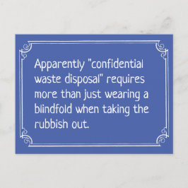 機密おもしろい廃棄物処理ジョーク ポストカード