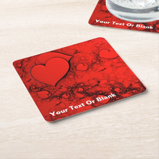 機密ハート スクエアペーパーコースター (アングル)