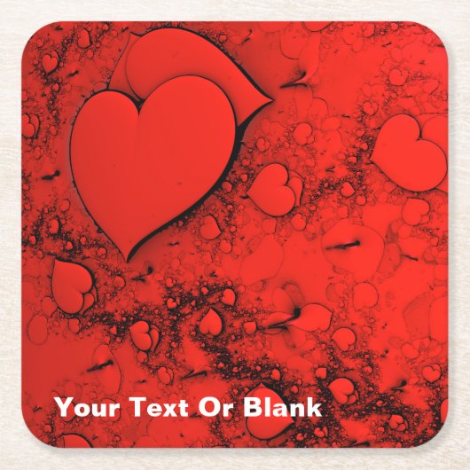 機密ハート スクエアペーパーコースター (正面)