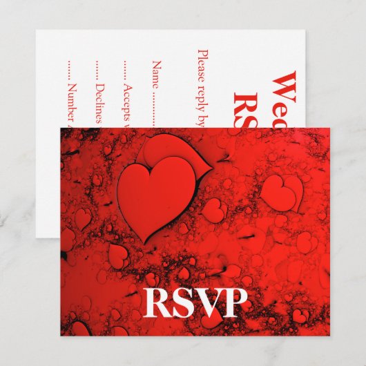 機密ハートRSVP 出欠カード (正面/裏面)