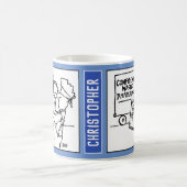 機密廃棄物処分漫画。 コーヒーマグカップ (中央)