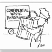 機密廃棄物処分漫画 シール (正面)