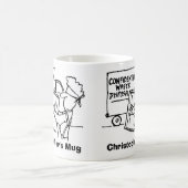 機密廃棄物処理。名前の選択の追加。 コーヒーマグカップ (中央)