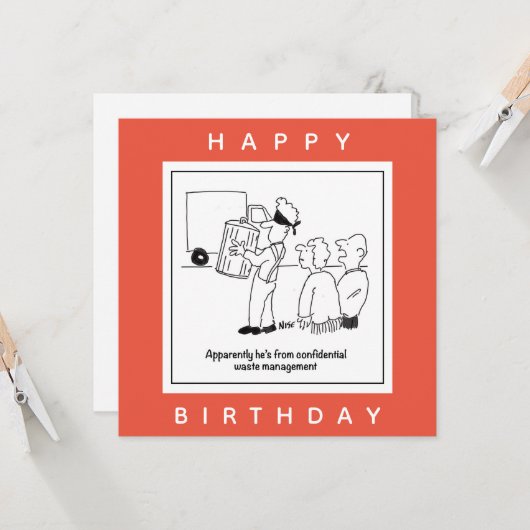 機密廃棄物管理の漫画 カード (正面/裏面インサイチュ)