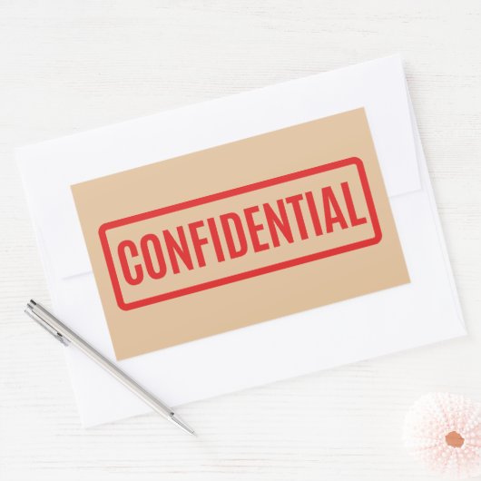 機密 長方形シール (封筒)