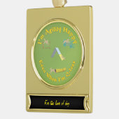 機敏性に富んだ幸せ ゴールドプレートバナーオーナメント (左)