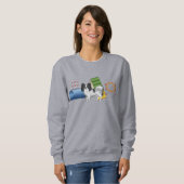 機敏性を備えた白黒パピロン スウェットシャツ (正面フル)