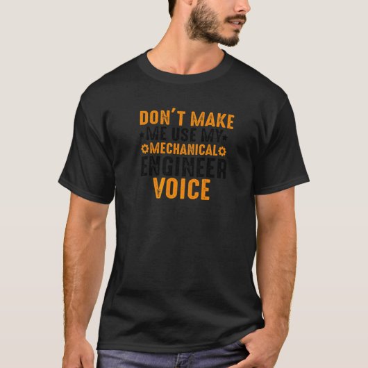 機械おもしろいエンジニアのVoiを使わせない Tシャツ (正面)