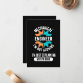 機械おもしろい技術者、機械エンジニアリング ノートカード (正面/裏面インサイチュ)