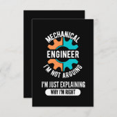 機械おもしろい技術者、機械エンジニアリング ノートカード (正面/裏面)