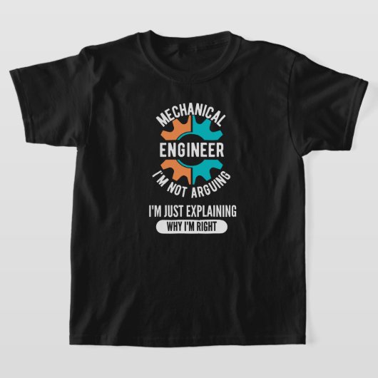 機械おもしろい技術者、機械エンジニアリング Tシャツ (レイダウン)