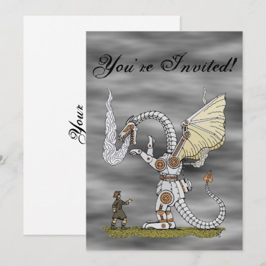 機械のドラゴン 招待状 (正面/裏面)