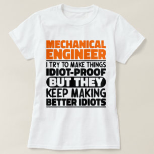 機械の技術者が物を作るおもしろい Tシャツ
