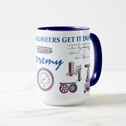 機械エンジニアが完成!アンティーク機械 マグカップ (正面右)