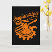 機械エンジニア 面白いエンジニアリングツール カード (黄色い花)