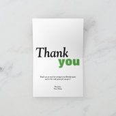 機械ギアの緑のカスタムなサンキューカード サンキューカード (内部)