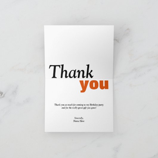 機械ギアオレンジカスタムサンキューカード サンキューカード (内部)