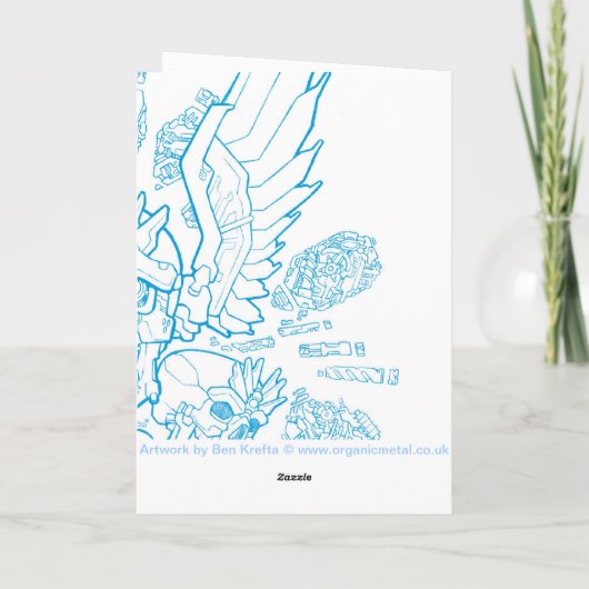 機械スカル誕生日 カード (裏面)