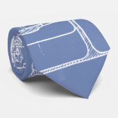 機械スケッチのヴィンテージの青写真の白のカスタム ネクタイ (ロール)