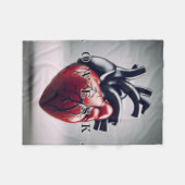 機械ハート毛布 フリースブランケット (正面(横))