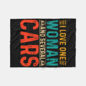 機械パパ私は1人の女性と数台の車を愛するM フリースブランケット (正面(横))