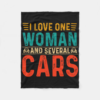 機械パパ私は1人の女性と数台の車を愛するM フリースブランケット