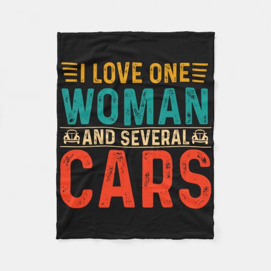 機械パパ私は1人の女性と数台の車を愛するM フリースブランケット (正面)