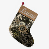 機械パーソナライズされたギア ラージクリスマスストッキング (正面 (吊り時))