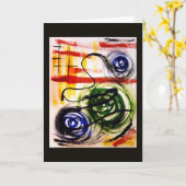 機械モダングリーティングカード カード (黄色い花)