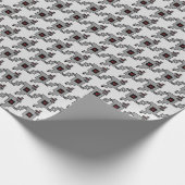 機械ロボット千鳥格子のなパターンをlove ラッピングペーパー (角)