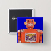機械人玩具ロボット角ボタン 缶バッジ (正面&裏面)