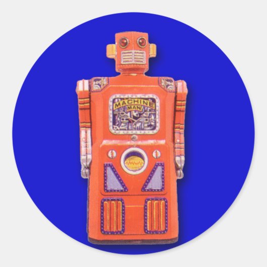 機械人間ステッカー（6枚） ラウンドシール (正面)